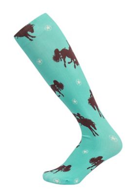 AWST Int'l Women's Lila Bucking Horses Socks, 63-082-BH