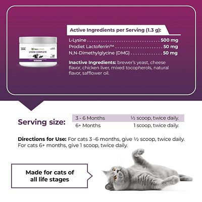 Image showing  Lysine Complete Immune Support Powder for Cats, 2.75 oz.