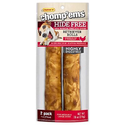 Chomp'ems Hide-Free Chicken Rolls Dog Treats, 7 in., 2 ct.