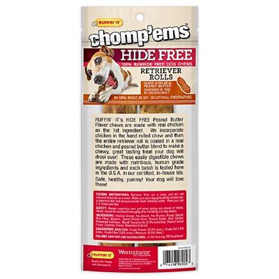 Image showing  Hide-Free Peanut Butter Rolls Dog Treats, 7 in., 2 ct.