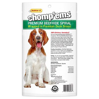 Image showing  Beefhide Spirals with Duck Dog Treats, 6 in., 2 ct.