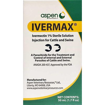 Ivermax Ivermectin Dewormer Injection for Cattle and Swine, 1%