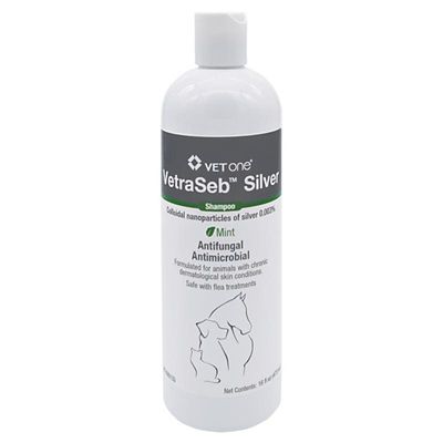 VetraSeb Silver Mint Scented Antifungal Antimicrobial Pet Shampoo, 16 oz.