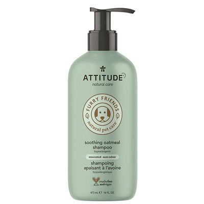 ATTITUDE Furry Friends Unscented Soothing Oatmeal Pet Shampoo, 16 oz.