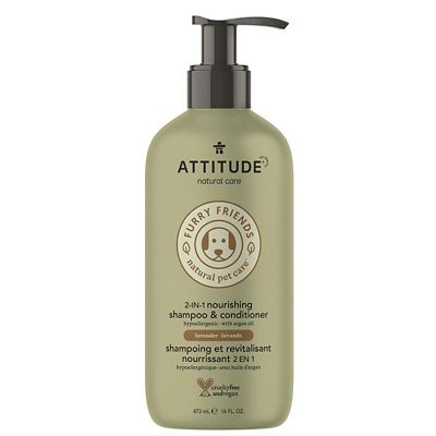 ATTITUDE Furry Friends Lavender Scented 2-in-1 Nourishing Pet Shampoo and Conditioner, 16 oz.