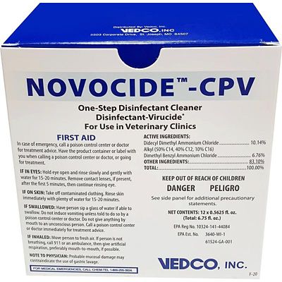 Image showing  Novocide-CPV One Step Disinfectant Cleaner Packets with Spray Bottle, 1/2 oz., 12 ct.