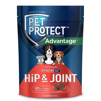 Pet Protect Hip and Joint with Synovi G3 Soft Chews for Dogs
