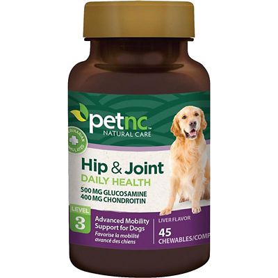 PetNC Natural Care Hip and Joint Chewable Tablets for Dogs, Level 3, 45 ct.