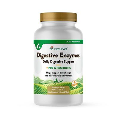 NaturVet Digestive Enzyme Chewable Tablets for Dogs, 90 ct.