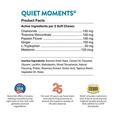 Image showing  Quiet Moments Melatonin Soft Chewable Calming Supplement Treats for Dogs, 70 ct.