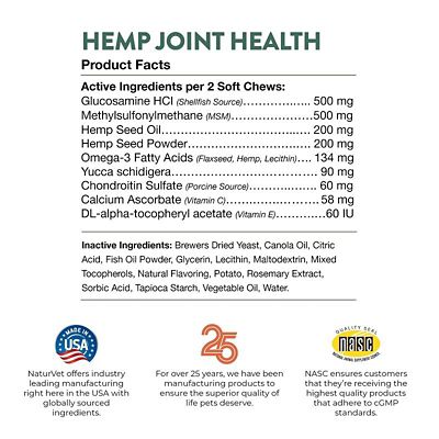 Image showing  Hemp Joint Health Plus Hemp Seed Soft Chews for Dogs