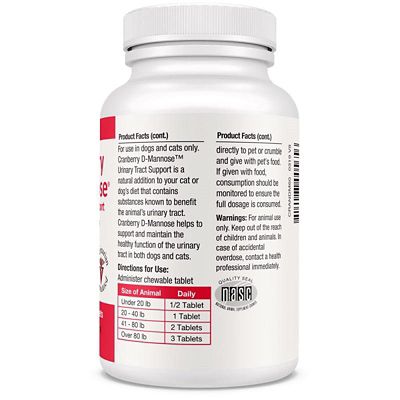 Image showing  Cranberry D-Mannose Urinary Tract Support for Dogs and Cats, 60 ct.