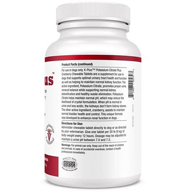 Image showing  K-Plus Potassium Citrate Plus Cranberry Urinary Health Support for Dogs, 100 ct.