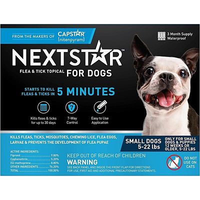 NEXTSTAR Fast-Acting Flea and Tick Treatment for Small Dogs 5-22 lb., 3 ct.