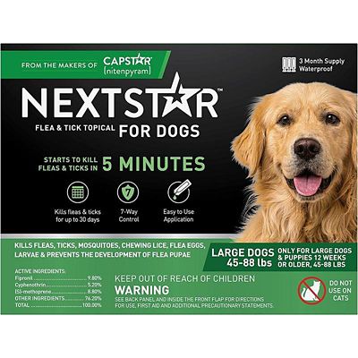 NEXTSTAR Fast-Acting Flea and Tick Treatment for Large Dogs 45-88 lb., 3 ct.