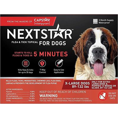 NEXTSTAR Fast-Acting Flea and Tick Treatment for X-Large Dogs 89-132 lb., 3 ct.