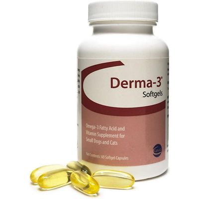 Derma-3 Skin and Coat Health Supplement Softgels for Dogs and Cats