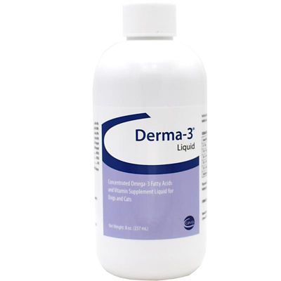 Derma-3 Liquid Skin and Coat Health Supplement for Dogs and Cats, 8 oz.