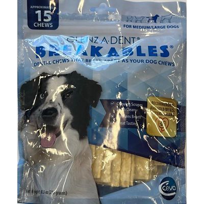Clenz-A-Dent Breakables Dental Dog Chews, 15 ct.