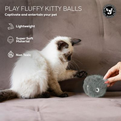 Image showing  Chirp N Play Fluffy Kitty Balls, Interactive Cat Toy 3-Pack with Sound