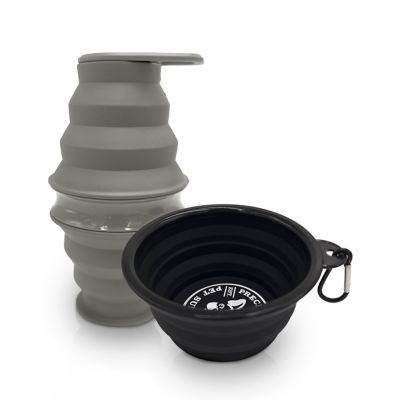 Image showing  Feed N Sip 2-in-1 Collapsible Dog Bowl and Water Bottle, Portable Pet Feeding Solution for Travel