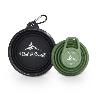 Image showing 7 th Pilot & Scout Feed N Sip Collapsible Dog Bowl and Water Bottle, Portable Travel Feeding Solution for Pets