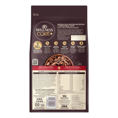 Image showing Wellness CORE+ Adult High-Protein Beef and Barley Recipe Dry Dog Food