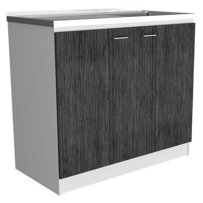 Tuhome Napoles Utility Sink, White/Smoky Oak