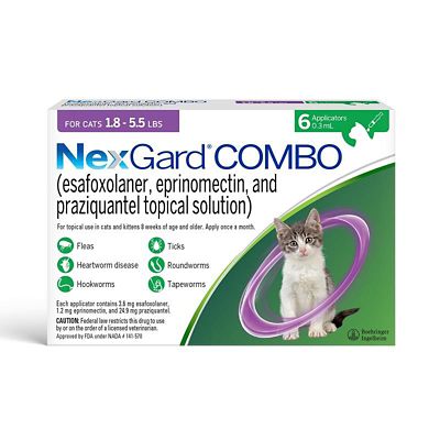Image showing  COMBO Topical Flea, Tick, & Worm Preventative for Cats and Kittens