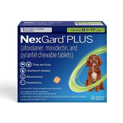 NexGard PLUS Flea, Tick & Worm Treatment Chewables for Dogs