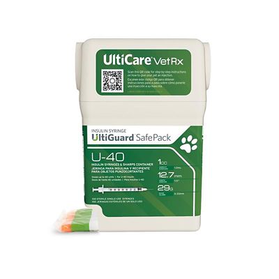 Ulticare VetRx U-40 UltiGuard Safe Pack Insulin Syringes, 100 ct.