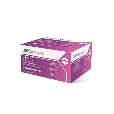 Image showing  VetRx U-100 Insulin Syringes, 100 ct.