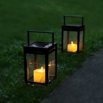 Image showing  Solar Modern Candle Lantern with Handle