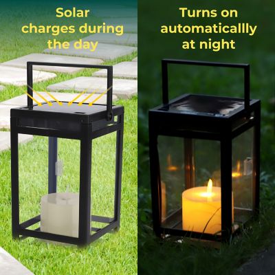 Image showing  Solar Modern Candle Lantern with Handle
