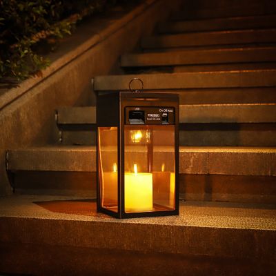 Image showing 1 th Techko Solar Modern Candle Lantern - Large with Hanging Hook