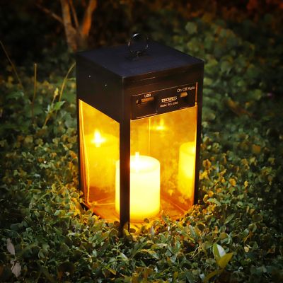 Image showing 5 th Techko Solar Modern Candle Lantern - Large with Hanging Hook