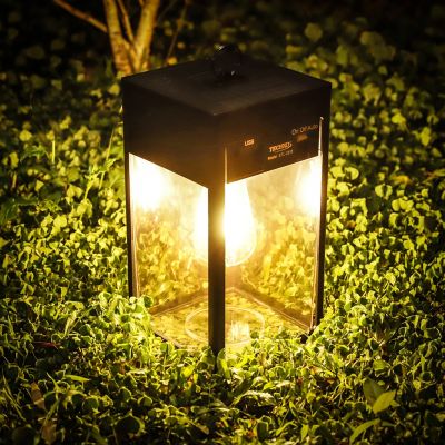Image showing 5 th Techko Solar Portable Lantern with Edison Bulb