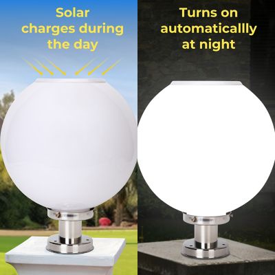 Image showing  Solar Sphere Pillar Light with Remote