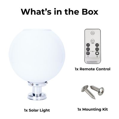 Image showing 6 th Techko Solar Sphere Pillar Light with Remote