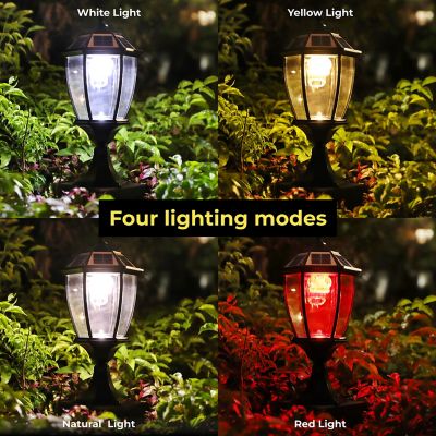 Image showing  Solar Vintage Pillar Light with Remote