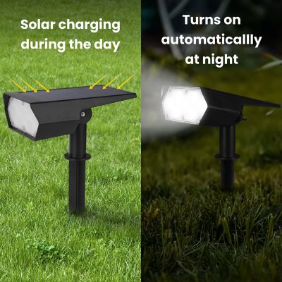 Image showing 6 th Techko Outdoor Solar Spotlight with Wall-Mount & Ground-Stake
