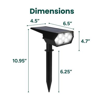 Image showing 7 th Techko Outdoor Solar Spotlight with Wall-Mount & Ground-Stake