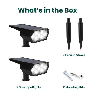 Image showing 8 th Techko Outdoor Solar Spotlight with Wall-Mount & Ground-Stake
