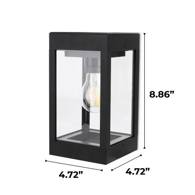 Image showing 7 th Techko Outdoor Solar Wall Light Edison LED Bulb Aluminum Metal Black Sconce, Modern Light Fixture