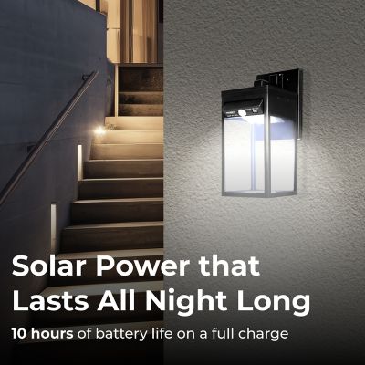 Image showing  Solar Wall Light Sconce with Motion Sensor, Minimal Modern Style