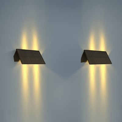 Techko Solar Bi-Directional Decorative Wall Light (2-pack)