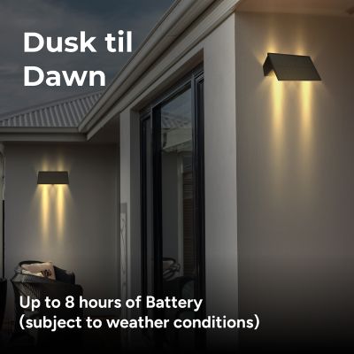 Image showing  Solar Bi-Directional Decorative Wall Light (2-pack)