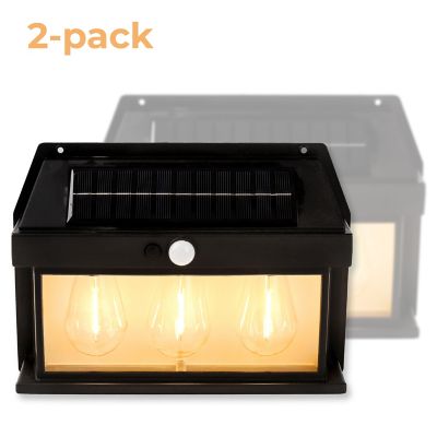 Techko Solar Triple Bulb Wall Light with Motion Sensor (2-pack)