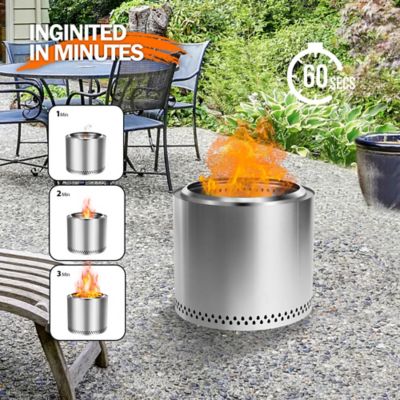 Image showing  19 in. Smokeless Portable Outdoor Firepit, Stainless Steel, Silver