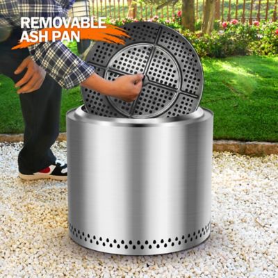 Image showing  19 in. Smokeless Portable Outdoor Firepit, Stainless Steel, Silver